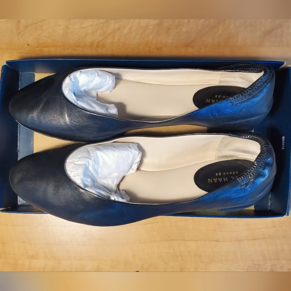 Like New! Cole Haan Kaia Ballet Flat, Black Leather Size 11
